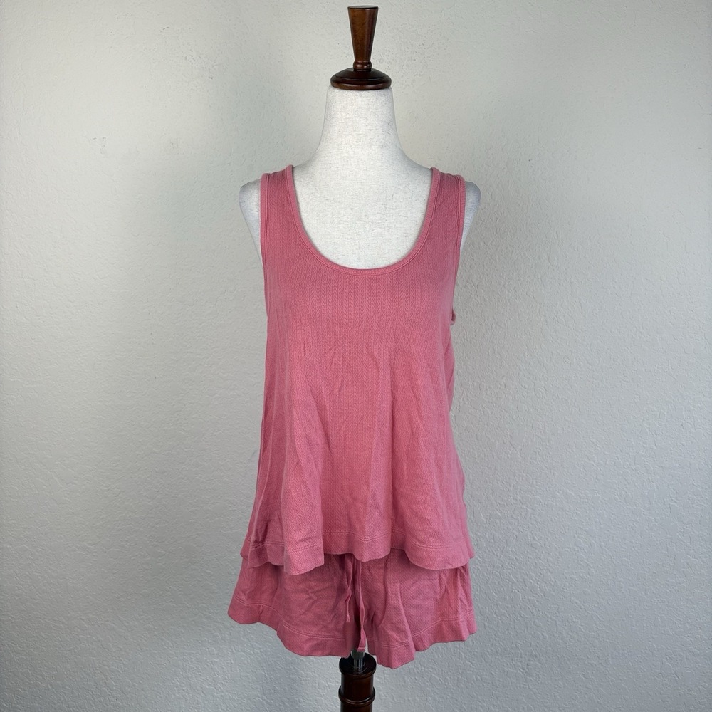 Lake M Pajama Set Tank And Shorts Pink 100% Pima Cotton